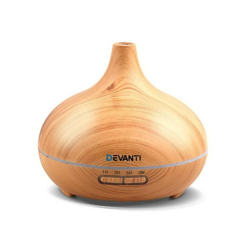Devanti 4-in-1 Aroma Diffuser & Humidifier – 300ml | Wood Grain
