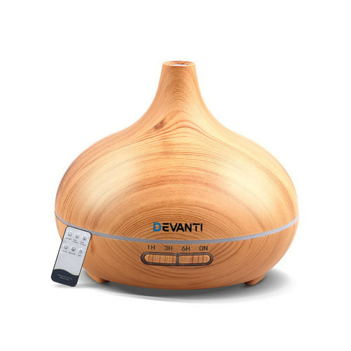 Devanti 4-in-1 Aroma Diffuser & Humidifier – 300ml | Wood Grain